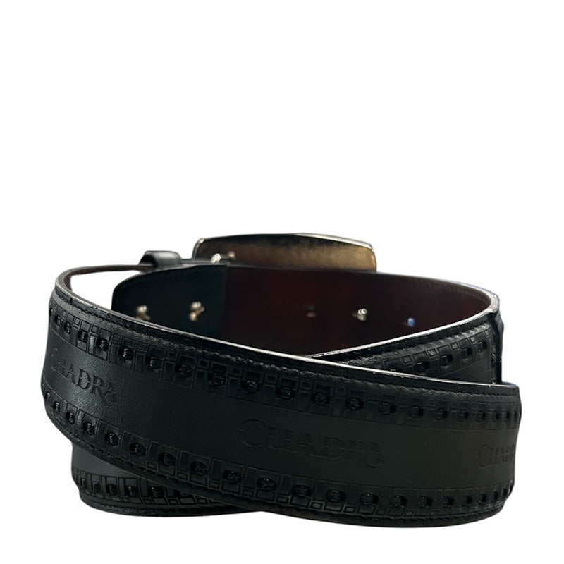 Navy & Black Ostrich Laser & Wolven Belt BC421