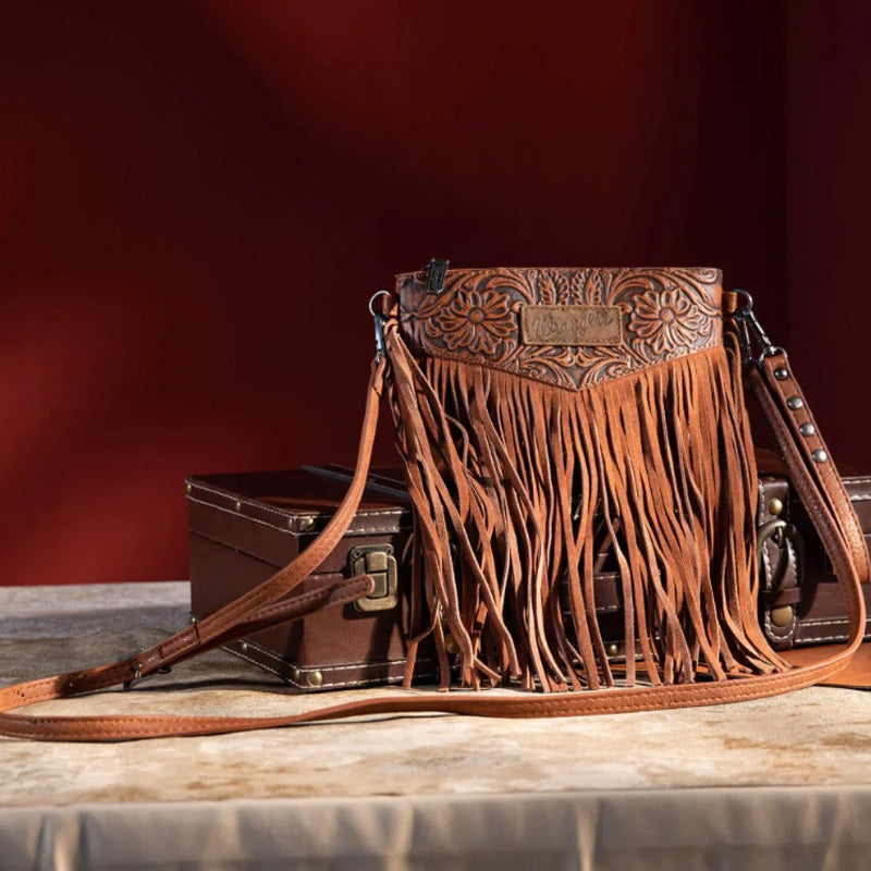 Brown Fringe Crossbody Bag MW1202-181BR