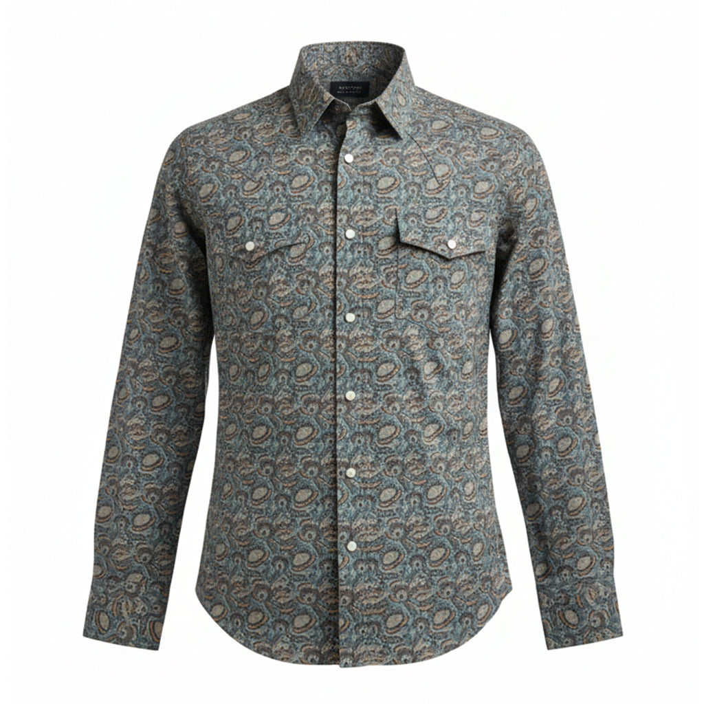 Platini Modern-Fit Long Sleeve Blue Shirt WPL11161