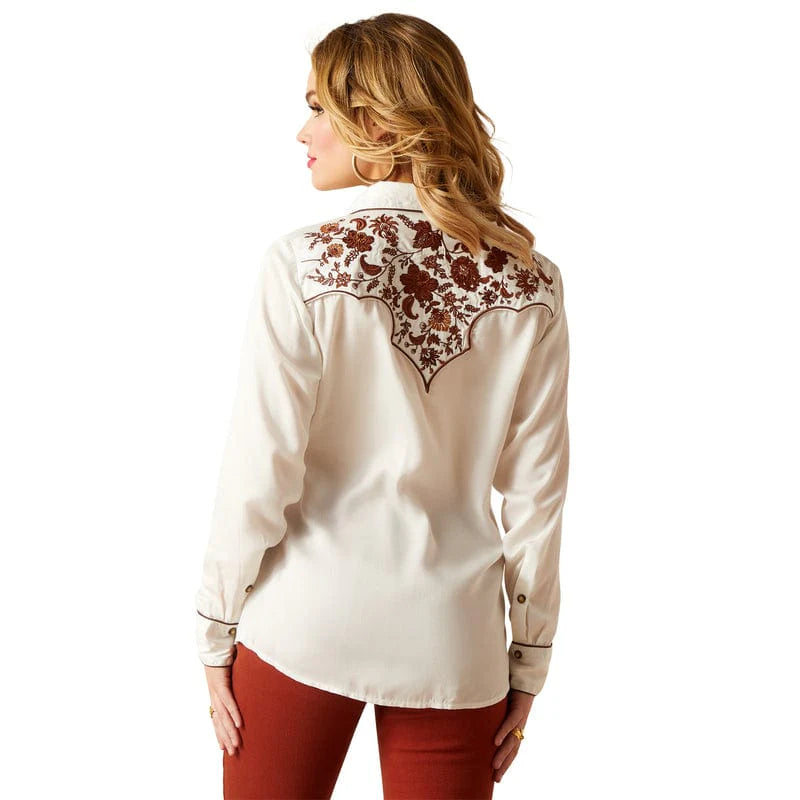 Camisa fashion vaquera blanca mujer