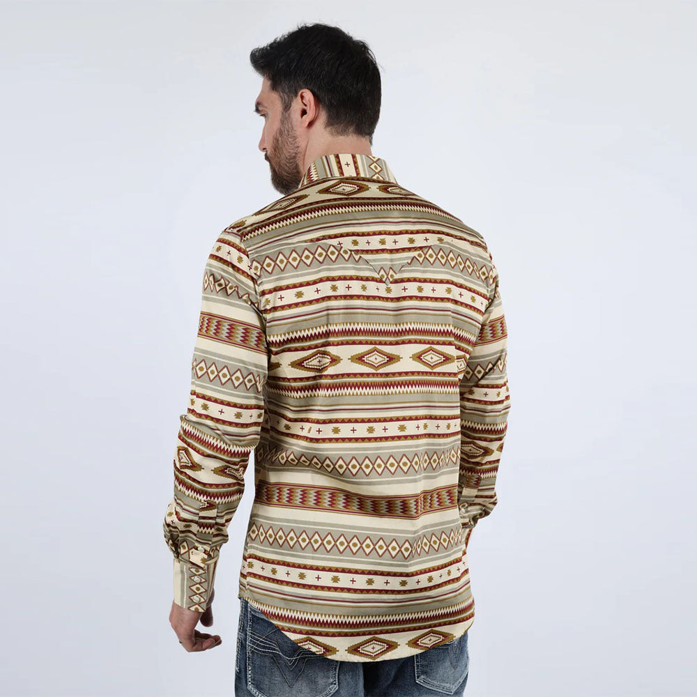 Platini Strech Aztec Print Long sleeve Shirt AZL9858