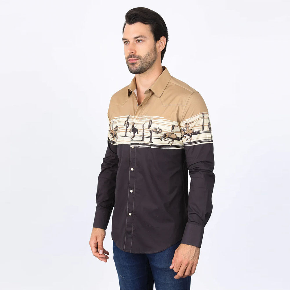 Platini Modern-Fit Strech Rodeo Panoramic Shirt AZL9940