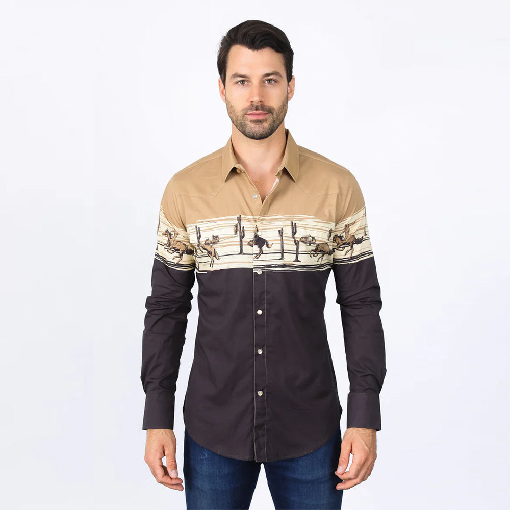 Platini Modern-Fit Strech Rodeo Panoramic Shirt AZL9940