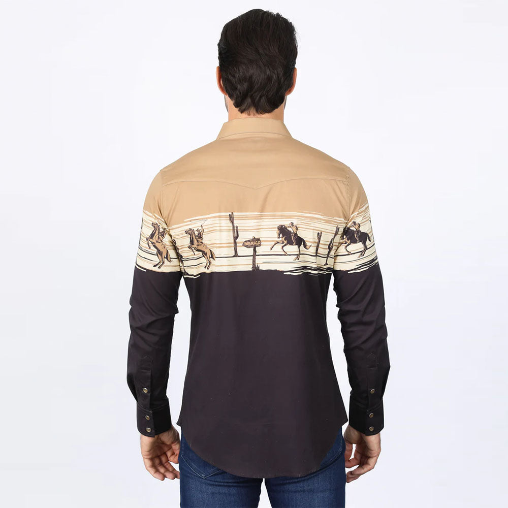 Platini Modern-Fit Strech Rodeo Panoramic Shirt AZL9940