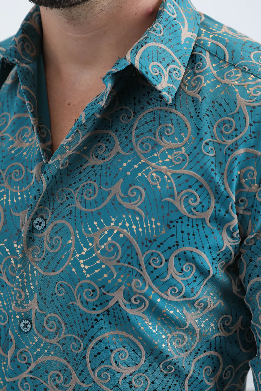 MFL11181 FLOCKED MODERN FIT SPANDEX SHIRT