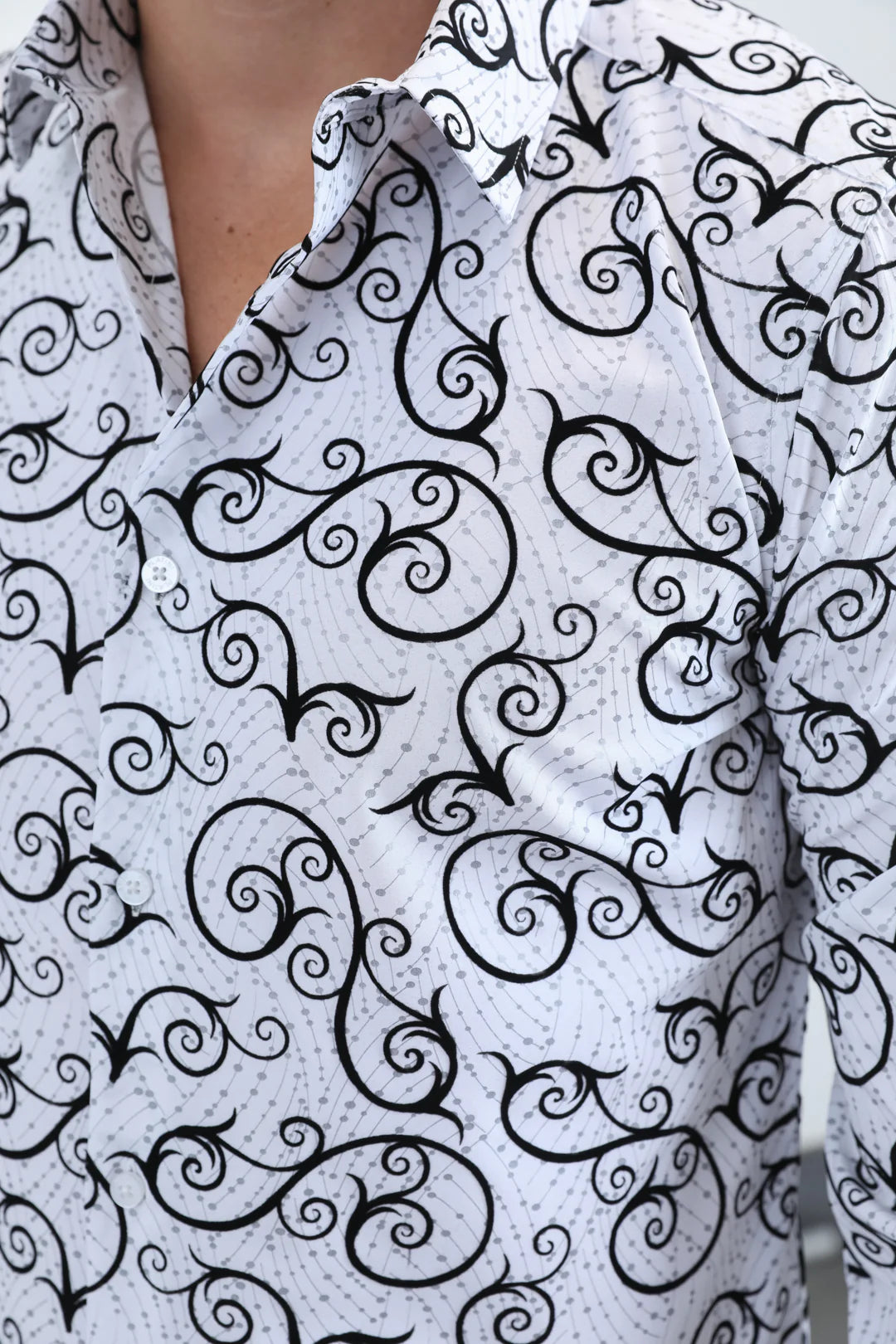 MFL11178 FLOCKED MODERN FIT SPANDEX SHIRT