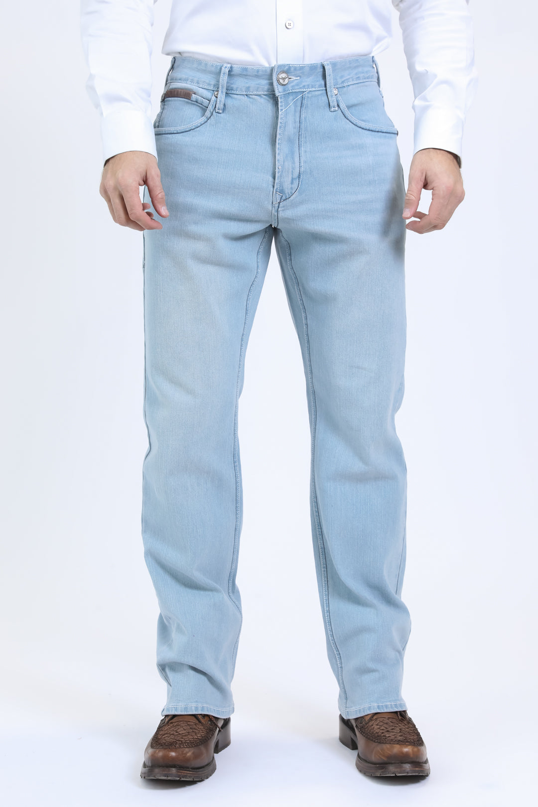 TXJ10557 Men's Light Blue Boot Cut Jeans