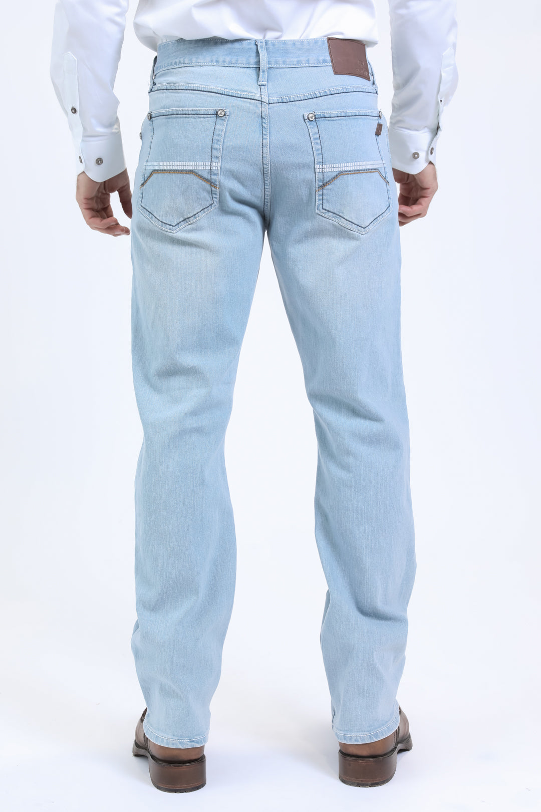 TXJ10557 Men's Light Blue Boot Cut Jeans