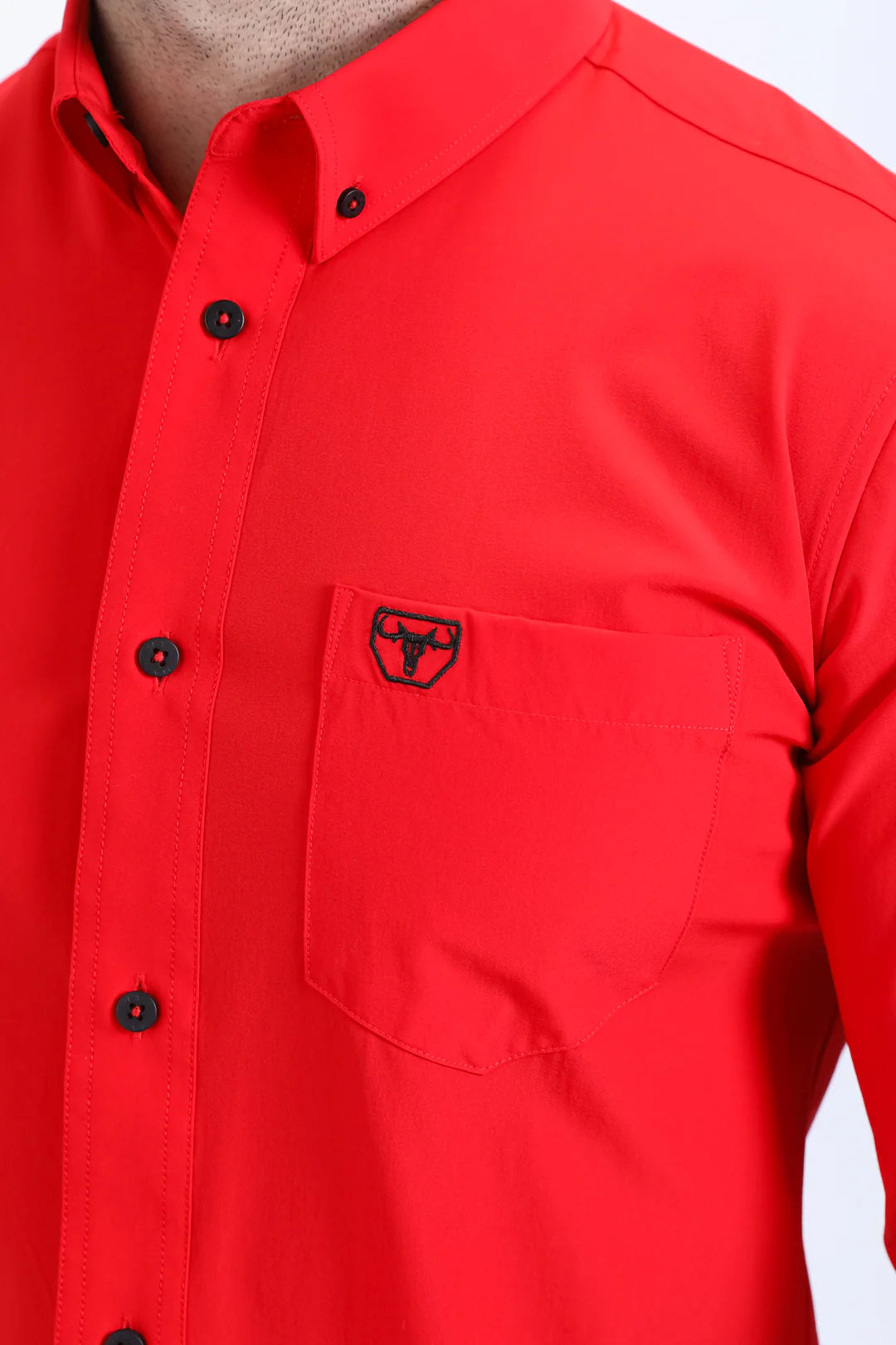 CTL10700 Men’s Single Pocket Logo Modern Fit Stretch Dress Shirt