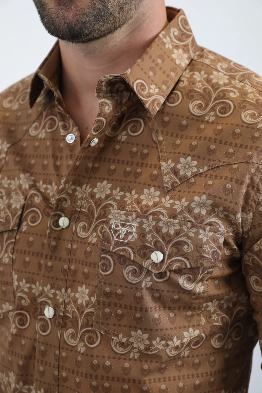 WPL11156 Mens Western Modern Fit Long Sleeve with Snaps